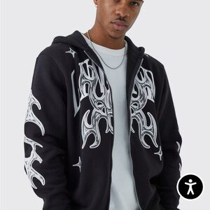 Men's Black Graphic Hoodie